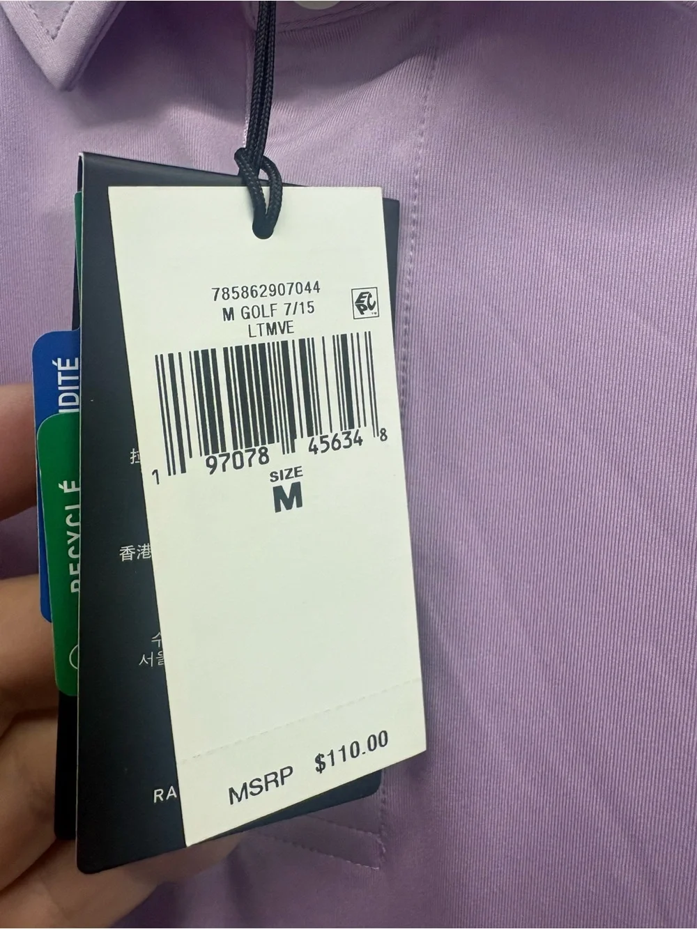 Men's Lavender Performance Polo Shirt Ralph Lauren Golf Wiking